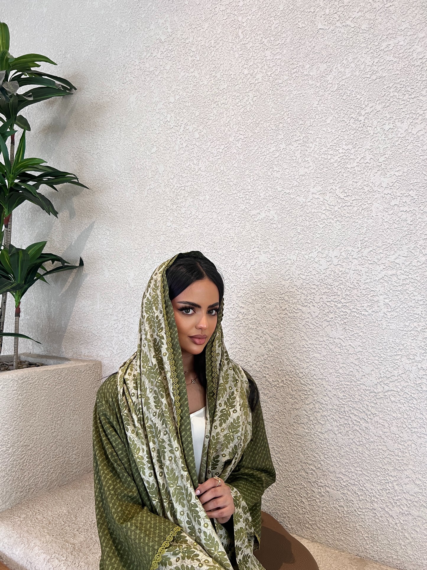 عباية هندية أخضر زيتوني Olive Green Indian Abaya